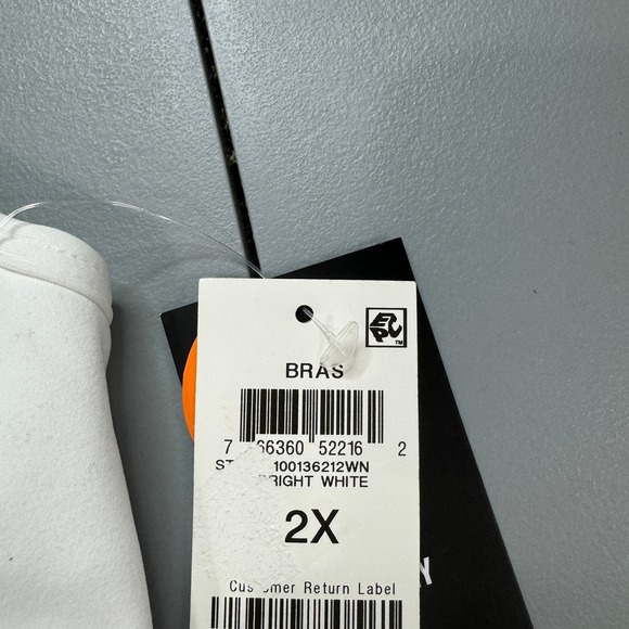 Ideology Womens Athletic Activewear Bra Size 2X White Removable Pads Wide Straps - Picture 3 of 11